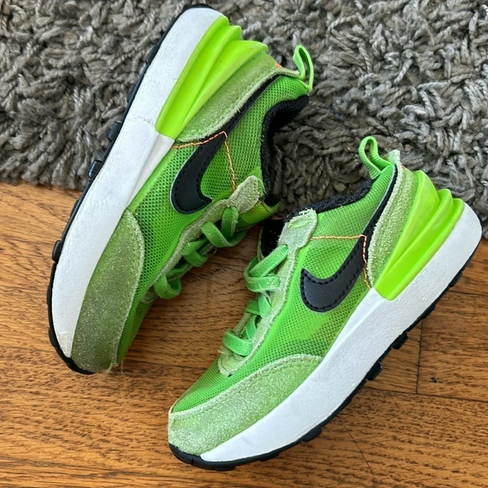 Nike Waffle One Toddler Electric Green Sneakers Size 7